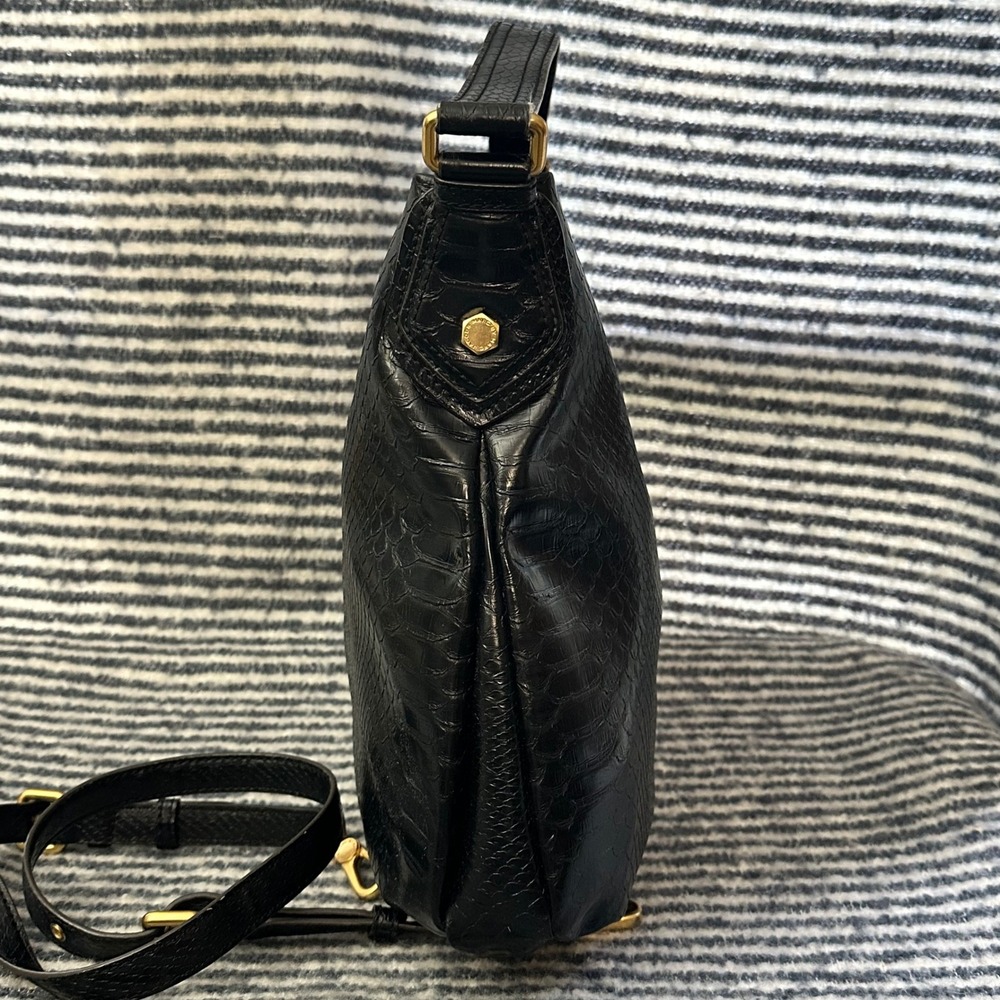 Marc By Marc Jacobs Black Python Embossed Leather… - image 3